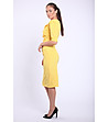 Жълта рокля с ефектно деколте-2 снимка