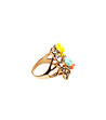 Златист пръстен с флорални елементи-2 снимка