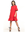 Червена рокля с 3/4 ръкави Elina-0 снимка