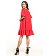 Червена рокля с 3/4 ръкави Elina-1 снимка