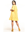 Жълта рокля с 3/4 ръкави Elina-1 снимка