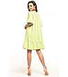 Светлозелена рокля с 3/4 ръкави Elina-1 снимка