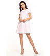 Памучна рокля в бяло и розово със зигзаг принт Hana-0 снимка