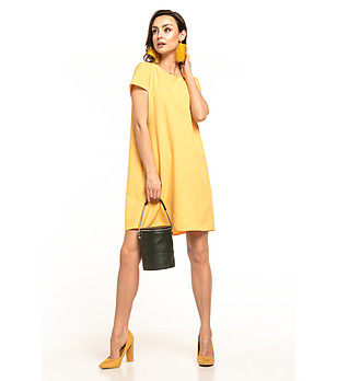 Жълта широка лятна рокля Nelita снимка
