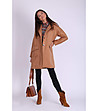 Кафяво дамско палто с вълна Karia-0 снимка