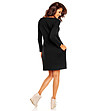 Черна памучна рокля с джобове Anatola-1 снимка