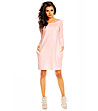 Розова памучна рокля с джобове Anatola-0 снимка