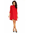 Червена рокля с поло яка Tedi-0 снимка