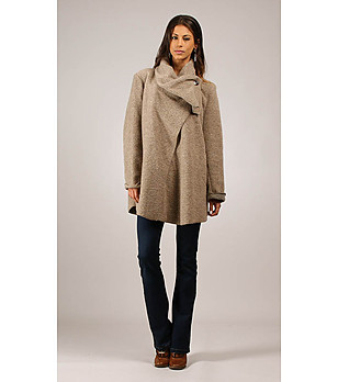 Дамско палто Lou в цвят таупе снимка
