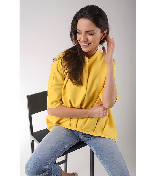 Жълта дамска блуза Vika снимка