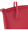 Червена дамска чанта от естествена кожа Lara-2 снимка