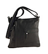 Черна дамска кожена чанта за рамо Beverly-0 снимка