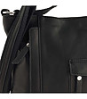 Черна дамска кожена чанта за рамо Beverly-2 снимка