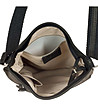 Черна дамска кожена чанта за рамо Beverly-3 снимка