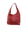 Червена кожена дамска чанта за рамо-0 снимка
