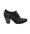 Черни дамски обувки на ток с връзки-1 снимка