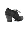Черни дамски обувки на ток с връзки-2 снимка