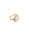 Златист дамски пръстен с бяла перла-0 снимка