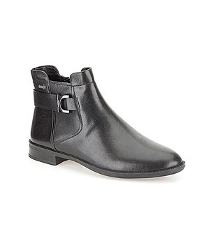 Черни дамски боти от естествена кожа снимка