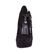 Черни дамски обувки на ток с декорация-1 снимка
