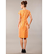 Оранжева рокля с къси ръкави-1 снимка