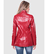 Червено дамско яке от естествена кожа Hera-1 снимка