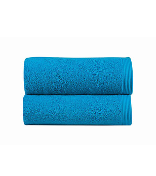 Синя памучна хавлия за баня New Pluse 100х150 см снимка