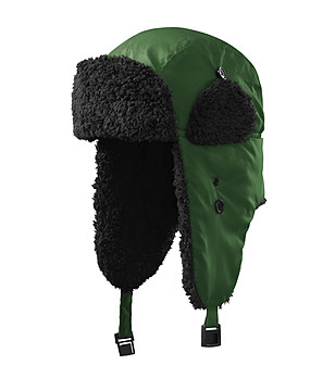 Спортна unisex зимна шапка ушанка в зелено снимка