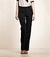 Дамски черен панталон с права линия-0 снимка