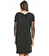 Черна рокля с прозрачни ръкави-1 снимка