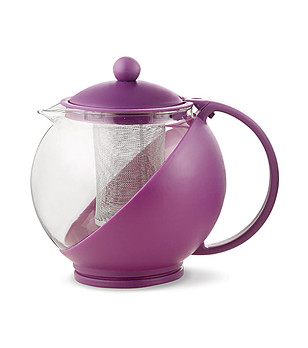 Лилава кана за чай с цедка 1.25 л снимка