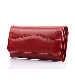 Дамски червен портфейл от естествена кожа Anabela снимка