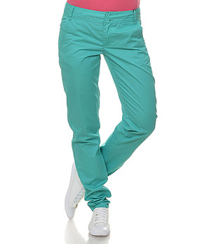 Памучен панталон в зелен нюанс снимка