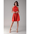 Червена рокля с голи рамене Silvana-0 снимка