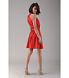 Червена рокля с голи рамене Silvana-1 снимка