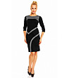 Черна рокля с контрастни детайли Karina-0 снимка