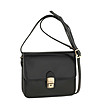 Черна дамска кожена чанта за рамо Agrigento-0 снимка