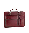 Червена кожена бизнес чанта Bologna-0 снимка