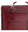 Червена кожена бизнес чанта Bologna-3 снимка