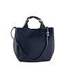 Синя дамска кожена чанта Messina-1 снимка