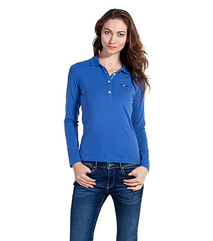 Синя дамска памучна блуза Dianora снимка