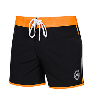 Плажни мъжки шорти в черно и оранжево Axel снимка