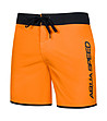 Оранжеви плажни мъжки шорти с черни елементи Evan-1 снимка