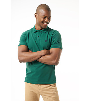 Памучна мъжка блуза в зелено Viviano снимка