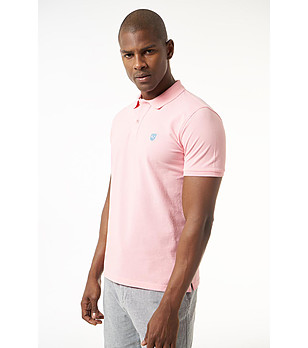 Розова памучна мъжка блуза Viviano снимка