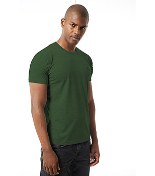 Памучна зелена мъжка тениска Velio снимка