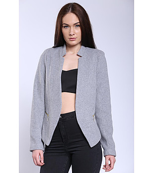 Сиво дамско сако  снимка