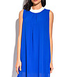 Синя рокля без ръкави с естествена коприна-2 снимка