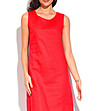 Червена ленена рокля-2 снимка