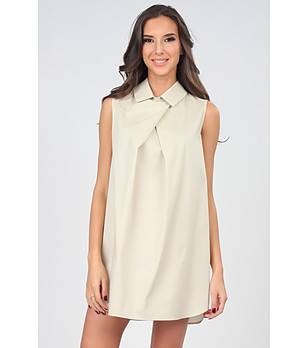 Дълга памучна бежова риза снимка